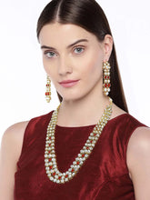 Celebrity Influence Kundan Necklace Set - Maroon