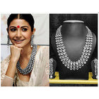 Celebrity Inspired Anushka Kundan Set - Rodium White