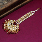 Royal Kundan Stud Maang Tikka Sparkle - Maroon