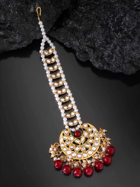 Stud Maang Tikka Sparkle – Dazzling Forehead Accessory | Peora

