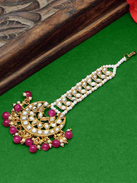 Stud Maang Tikka Sparkle – Dazzling Forehead Accessory | Peora

