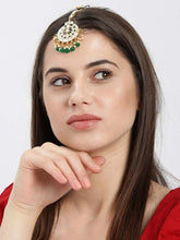 Radiant Reverie Kundan Pearl Maangtikka - Green