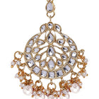 Kundan Pearl Maangtikka – Graceful Bridal Forehead Jewellery | Peora

