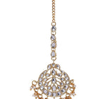 Kundan Pearl Maangtikka – Graceful Bridal Forehead Jewellery | Peora

