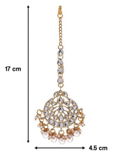 Kundan Pearl Maangtikka – Graceful Bridal Forehead Jewellery | Peora

