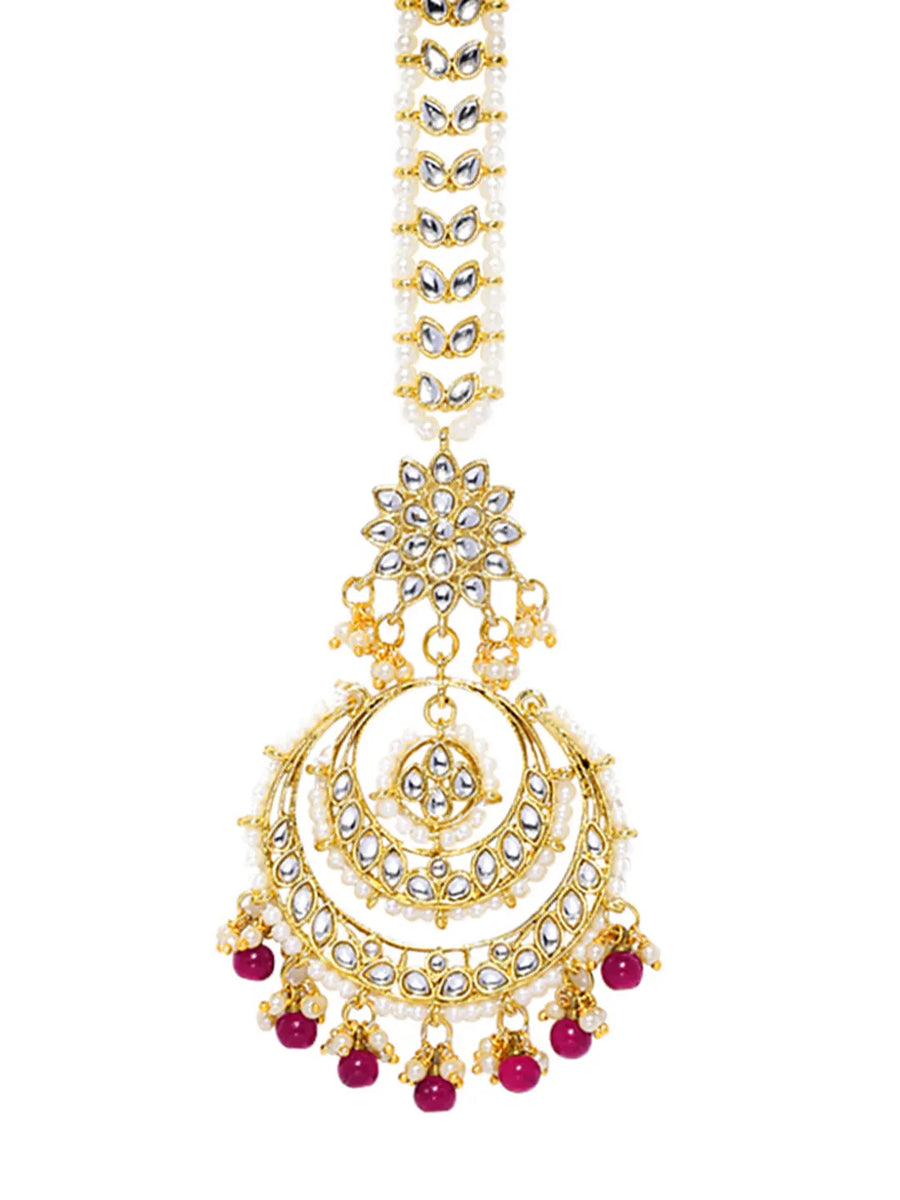 Crystal Glow Crescent Maangtikka