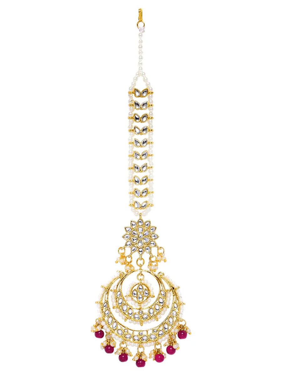 Crystal Glow Crescent Maangtikka