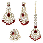 Gold Plated Crownwork Kundan Tikka Set