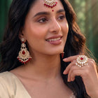 Gold Plated Crownwork Kundan Tikka Set