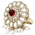 Gold Plated Crownwork Kundan Tikka Set