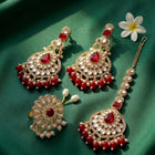 Gold Plated Crownwork Kundan Tikka Set