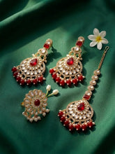 Gold Plated Crownwork Kundan Tikka Set