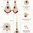 Gold Plated Crownwork Kundan Tikka Set