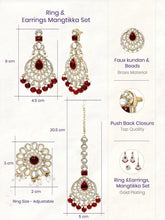 Gold Plated Crownwork Kundan Tikka Set