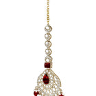 Gold Plated Crownwork Kundan Tikka Set