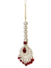 Gold Plated Crownwork Kundan Tikka Set