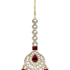 Gold Plated Crownwork Kundan Tikka Set