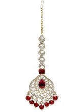 Gold Plated Crownwork Kundan Tikka Set