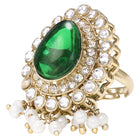 Gold Plated Verdant Majesty Kundan Tikka Set