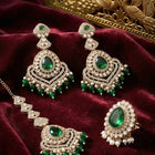 Gold Plated Verdant Majesty Kundan Tikka Set