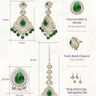 Gold Plated Verdant Majesty Kundan Tikka Set