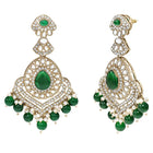Gold Plated Verdant Majesty Kundan Tikka Set