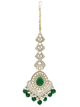 Gold Plated Verdant Majesty Kundan Tikka Set