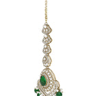 Gold Plated Verdant Majesty Kundan Tikka Set