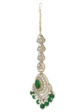 Gold Plated Verdant Majesty Kundan Tikka Set