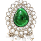 Gold Plated Verdant Majesty Kundan Tikka Set