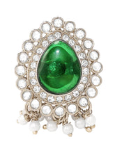 Gold Plated Verdant Majesty Kundan Tikka Set