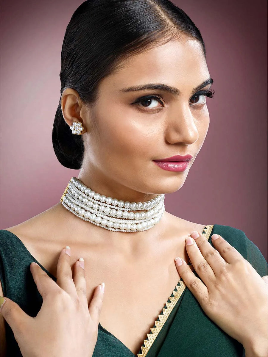 Pearl Choker Set | Peora Jewellery – Timeless Bridal & Formal Elegance