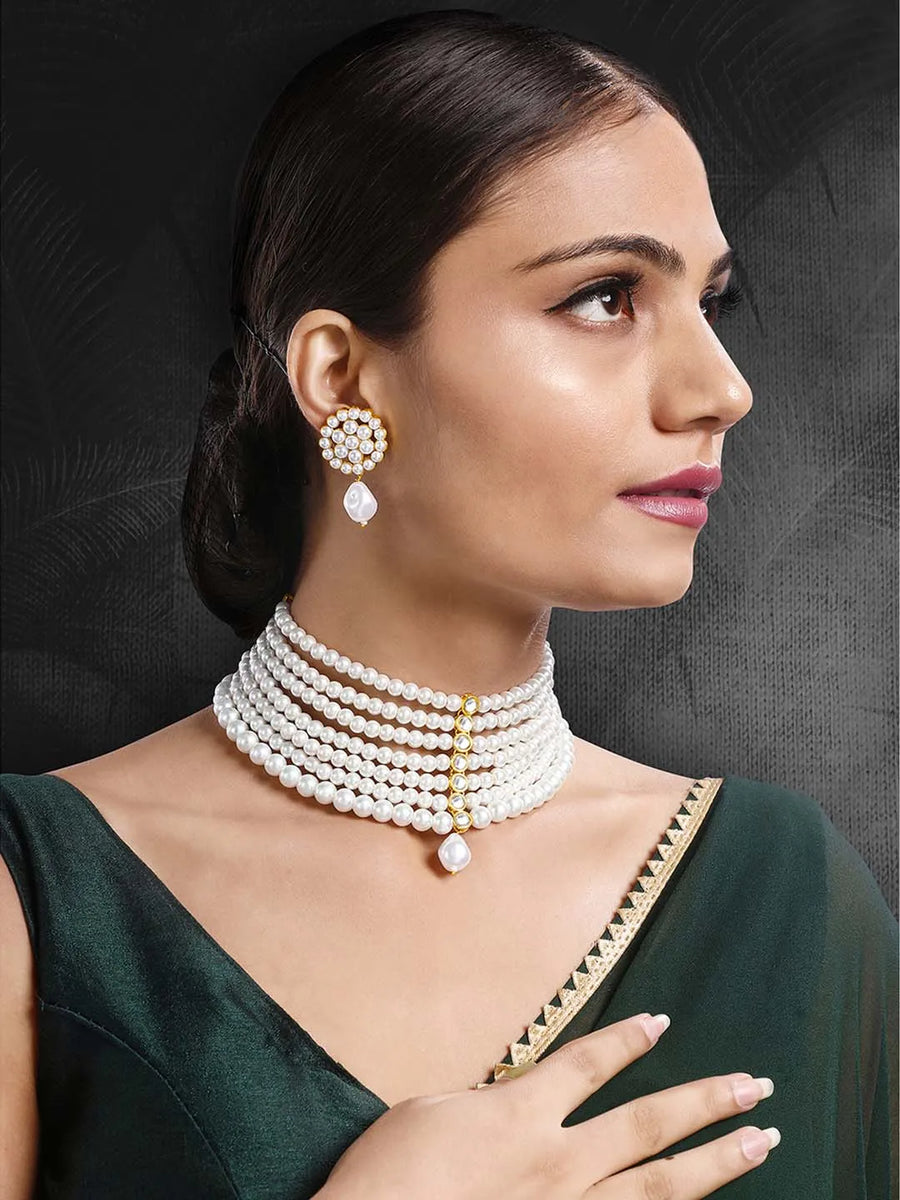 Pearl Choker Set | Peora Jewellery – Classic Bridal & Evening Elegance