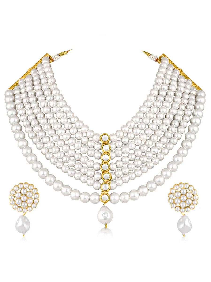 Glamorous Pearl Choker Set Contemporary