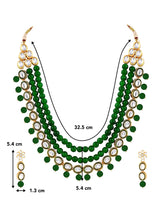 Jewelled Fantasy Green Faux Pearls Kundan Long Necklace Set