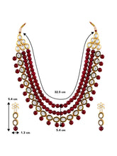 Jewelled Fantasy Green Faux Pearls Kundan Long Necklace Set