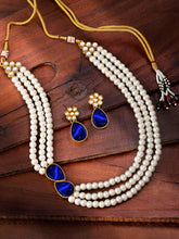 Pearl Elegance Rani Pink Stones Necklace Set