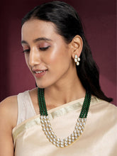 Green Symphony Kundan Long Necklace Set