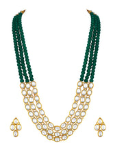 Green Symphony Kundan Long Necklace Set