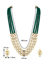 Green Symphony Kundan Long Necklace Set