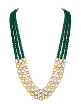 Green Symphony Kundan Long Necklace Set