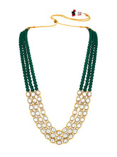 Green Symphony Kundan Long Necklace Set