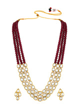 Green Symphony Kundan Long Necklace Set