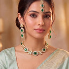 Gold Plated Emerald Opulence Necklace Set