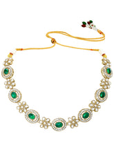 Gold Plated Emerald Opulence Necklace Set