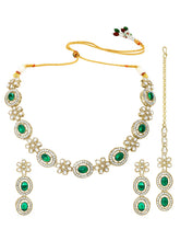 Gold Plated Emerald Opulence Necklace Set