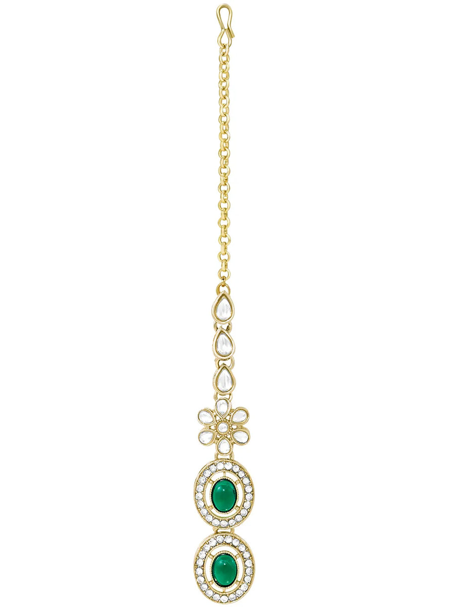 Gold Plated Emerald Opulence Necklace Set
