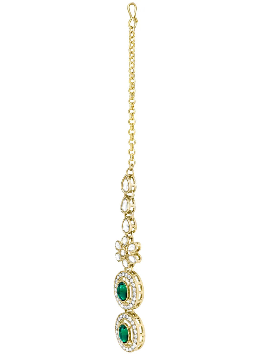 Gold Plated Emerald Opulence Necklace Set