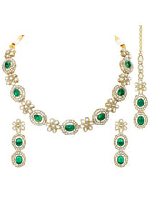 Gold Plated Emerald Opulence Necklace Set