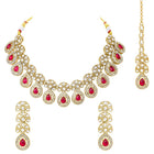 Gold Plated Exquisite Ruby Kundan Set
